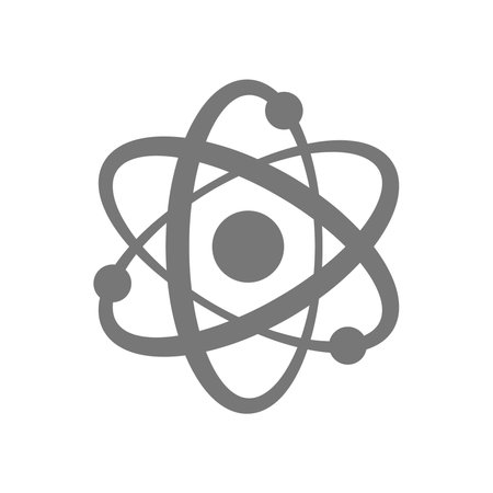 Atom vector icon. Atomic structure simple symbol.のイラスト素材