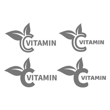 Vitamin c vector logo. Glyph black icon symbol.のイラスト素材