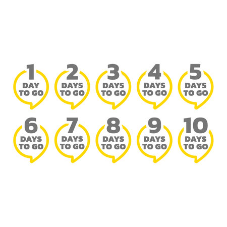 One, two, three days to go banner. Vector bubble days left icon.のイラスト素材