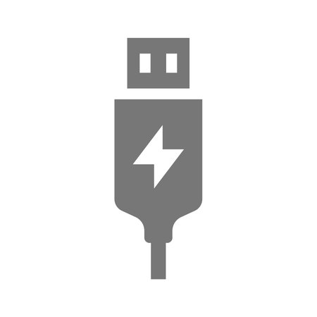 Usb charger vector icon. Simple fill symbol.