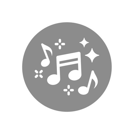 Music notes in circle vector icon. Song, melody symbol.のイラスト素材