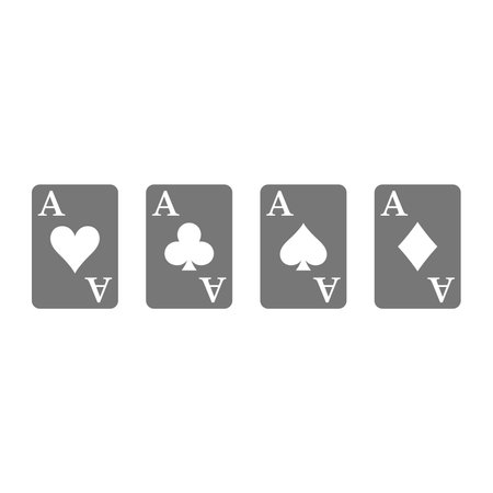 Deck of aces playing cards vector icons. Ace clubs, diamonds, hearts and spades icon set.のイラスト素材
