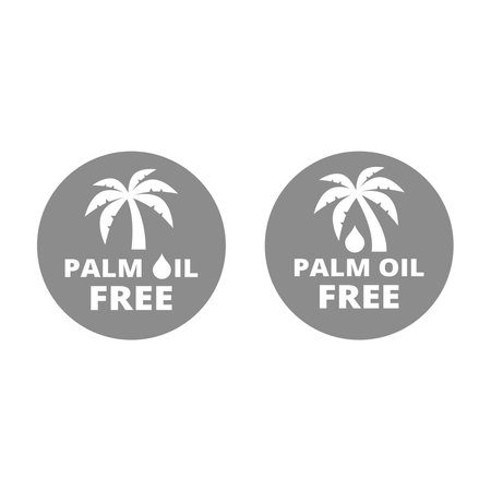 Palm oil free vector icon. No palm oil in food sticker.のイラスト素材
