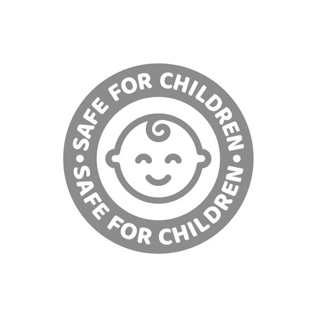 Safe for children product. Suitable, approved for use of children vector label.のイラスト素材