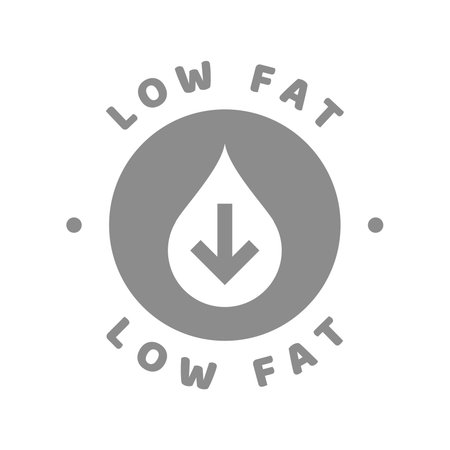Low fat vector label. Low in fats product or food icon.のイラスト素材