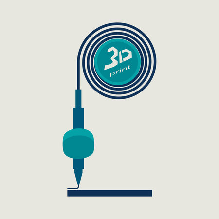 3d printer - vectror flat symbol or illustration
