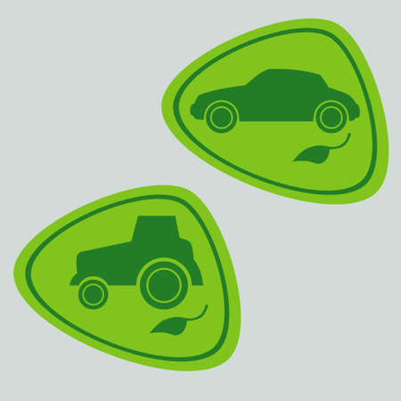 Eco Car with bio fuel Vector Illustrationのイラスト素材