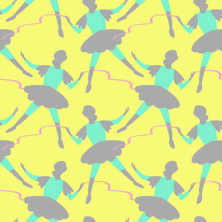 Ballet seamless pattern - vector ballerina texture or backgroundのイラスト素材