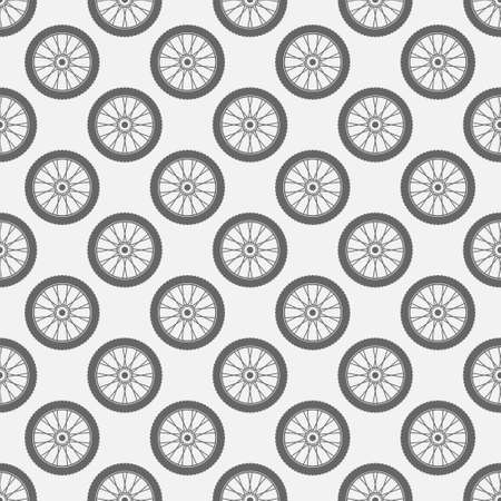 Wheels seamless pattern. Vector simple texture with wheelsのイラスト素材