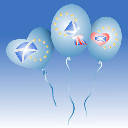 Scotland with EU. Vector concept scotexit illustration. Scotland want to stay in European Unionのイラスト素材