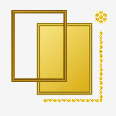 Vector photo golden frame compositionのイラスト素材