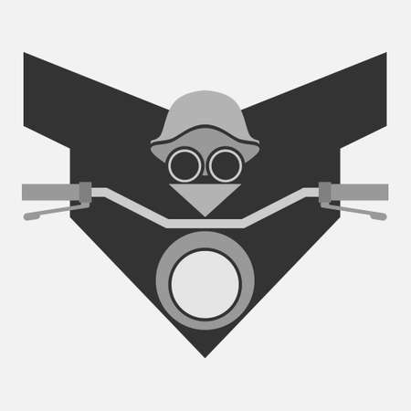 Biker concept minimal symbol or illustration. Bikers vector simple emblemのイラスト素材