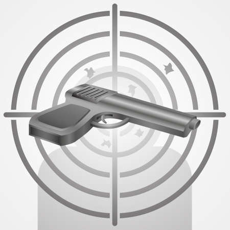 Target with gun vector shooting range concept illustrationのイラスト素材