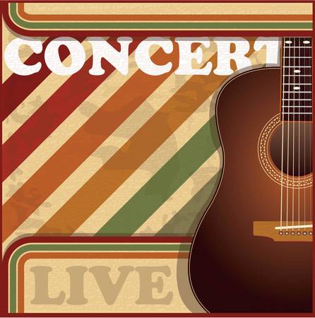 Vintage guitar poster のイラスト素材