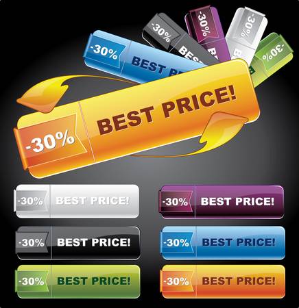 Web buttons - prices tagsのイラスト素材