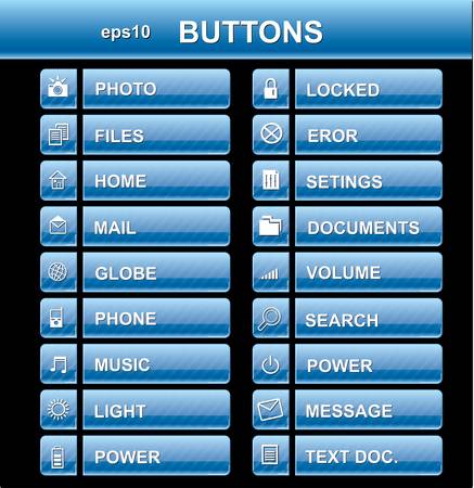 Clean buttons with icons のイラスト素材