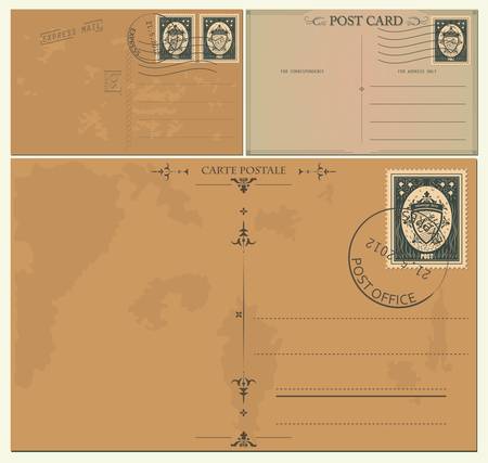Vintage postcards のイラスト素材