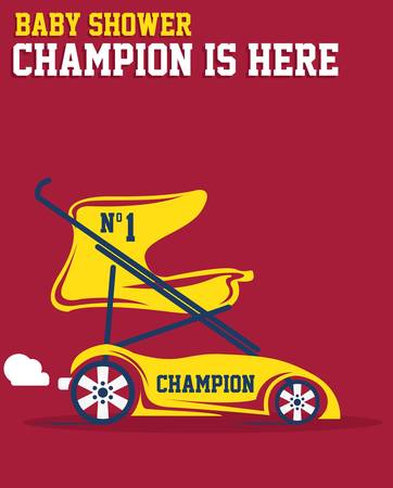 Baby boy shower card のイラスト素材