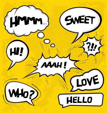 A collection of comic style speech bubblesのイラスト素材