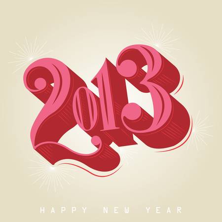 2013 - calligraphic new year greeting design のイラスト素材