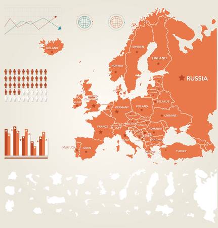 Infographic  illustration with Map of Europeのイラスト素材