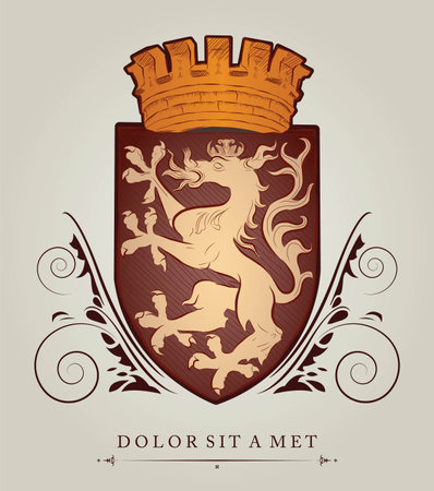 Vintage emblem with lions with a place for Your textのイラスト素材