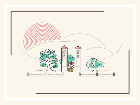 Church - minimalistic vector illustrationのイラスト素材
