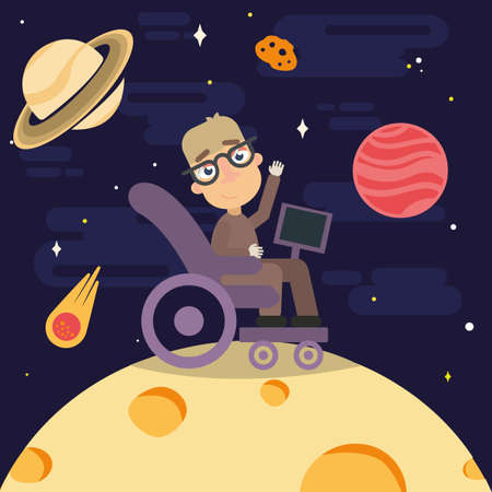 This postcard is dedicated to the great scientistのイラスト素材