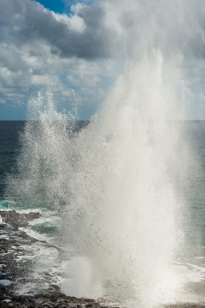 the spouting horn kauai hawaiiの写真素材