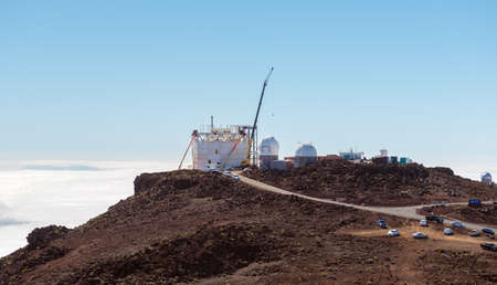 MAUI, HAWAII, USA - DECEMBER 12, 2014: construction site of new obsevatory at haleakala craterのeditorial素材