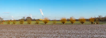 panorama of agricultural and industrial landscapeの写真素材