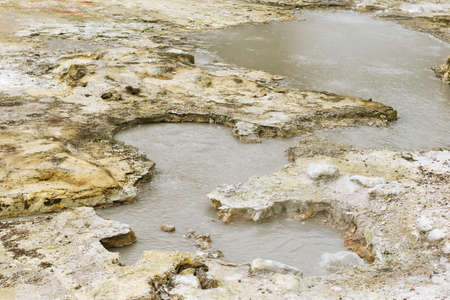 colors of a geothermal spring san miguel,azoresの写真素材