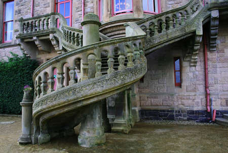 The spiral staircase at Belfast Castle Northern Irelandの写真素材