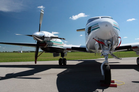 An Aircraft parked on the airport tarmac