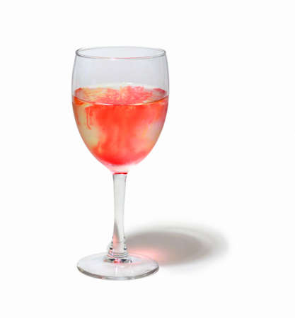 Plasma and platelets in a wine glassの写真素材
