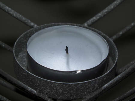 A close-up of a slightly used candle の写真素材