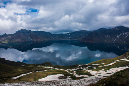 Scenic view of a lakeの写真素材