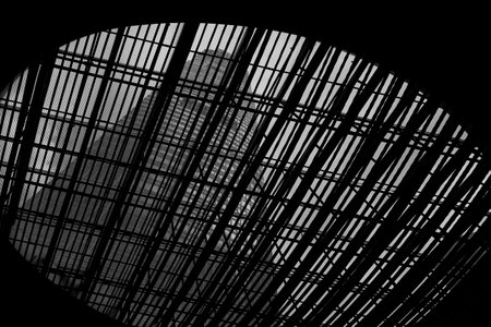 Hong Kong IFC tower is seen from its complex glass roof