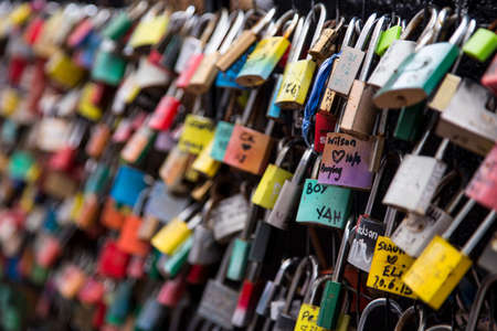 Locks of Love are seen at the Kampung Cina in Kuala Terengganu, Terengganu state.のeditorial素材