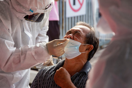 Citizen participates a RTK-Ag swab test for Covid-19 virus in Ipoh, Malaysia.