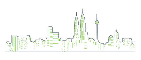 Kuala Lumpur city view, Malaysiaのイラスト素材
