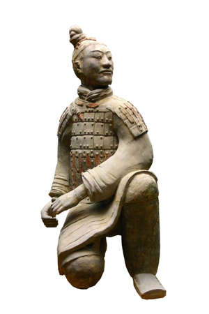 Isolated terracotta warrior (Archer)のeditorial素材