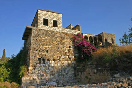 Ancient fortress near the Banias River  Israelの写真素材