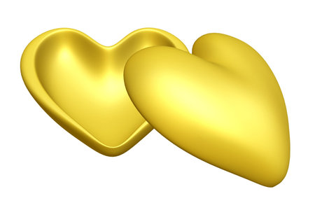 Two Golden halves of Heartの写真素材