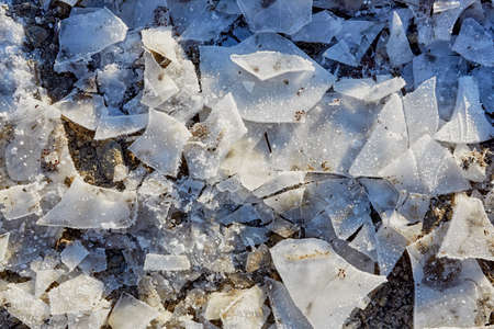 Winter Field With Broken Iceの写真素材