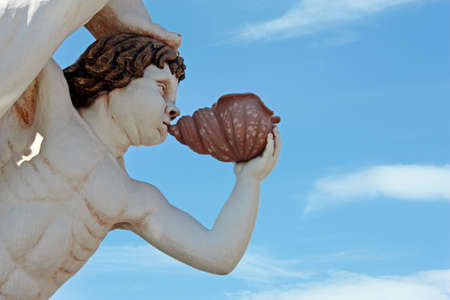 A clipping from a Neptun Monument in Genoa, Italyの写真素材