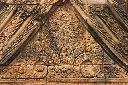 Wall in Angor Wat, Siem-Reap, Cambodia.の写真素材