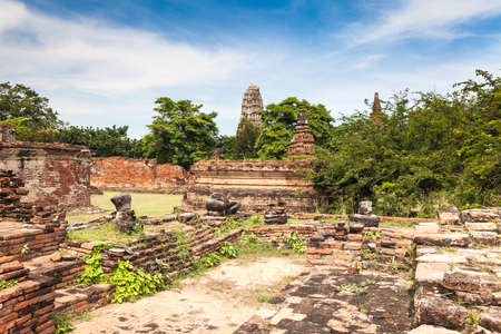 Ancient temple of Ayutthaya,  Wat Mahathat, Thailand.の写真素材