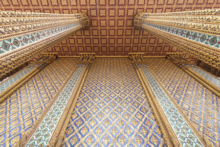 Pattern in Traditional Thai Style at Temple in Thailand.の写真素材