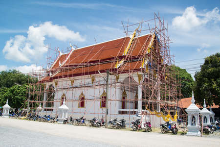 Thai church under contruction in thailand.の写真素材